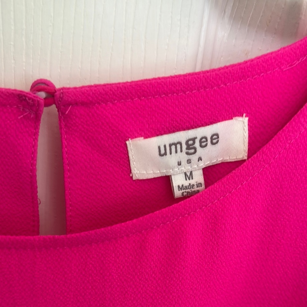 Pink Asymmetrical Ruffled Sleeveless Blouse - Picture 2 of 3